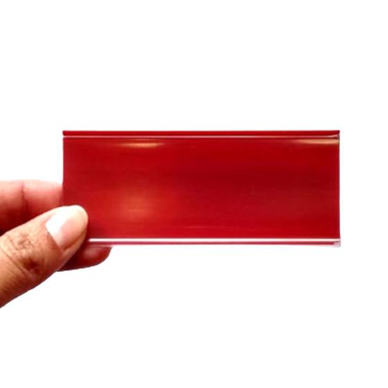 Imagem de Porta Etiqueta Preço c/ Fita Dupla Face 3M 10cm x 3,5cm VERMEL U - Kit 100 Un