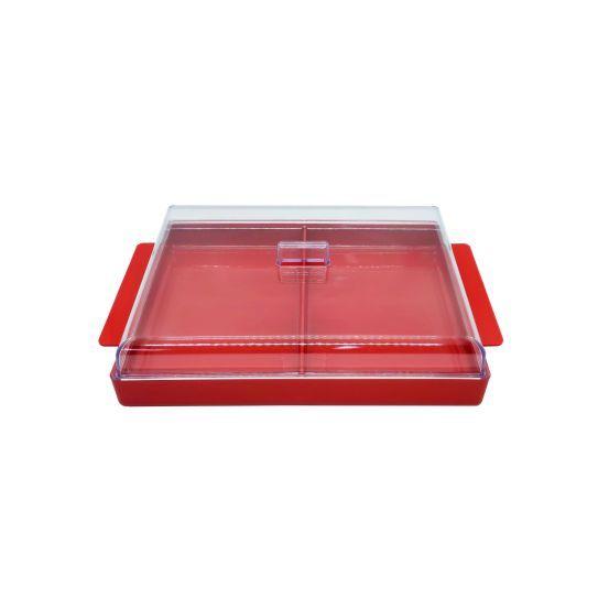 Imagem de Porta frios duplo com tampa vermelho Micromax