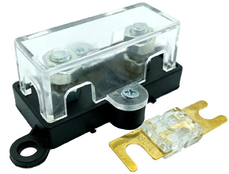 Imagem de Porta Fusível Som Automotivo Midi e Fusível Mini Faca 80 Amp