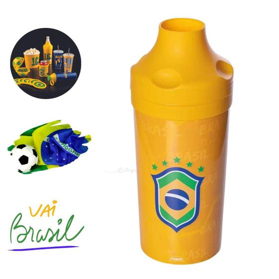 Imagem de Porta Garrafa 600 Ml De Plástico Copa Do Mundo Plasutil