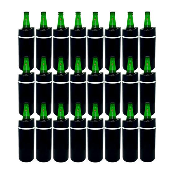 Porta Garrafa Térmico Cerveja 600Ml Camisinha Preto - 24 Uni Menor preço em Porta Garrafa Térmico Cerveja 600Ml Camisinha Preto - 24 Uni