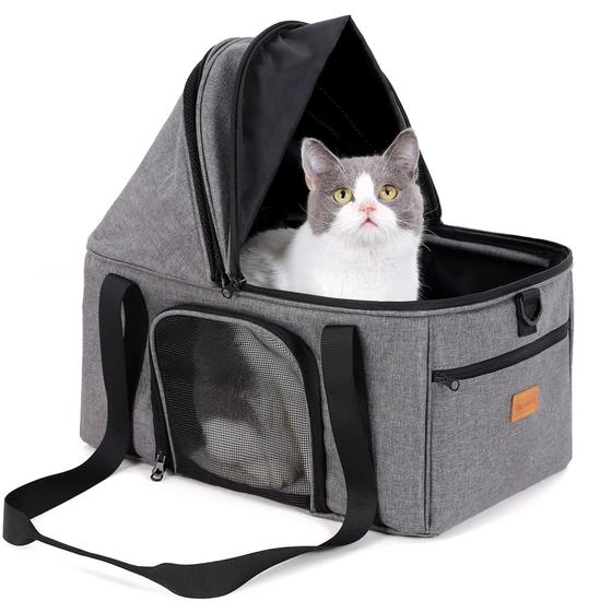 Imagem de Porta-gatos BurgeonNest Large para 2 gatos de 6,8 kg com dossel