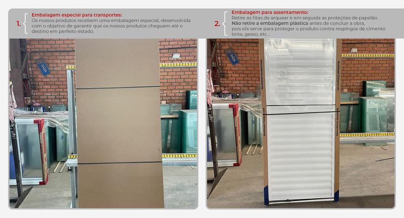 Imagem de Porta Giro Laminada 0,85m x 2,15m Esquerda em Alumínio Bronze  Vitrolar