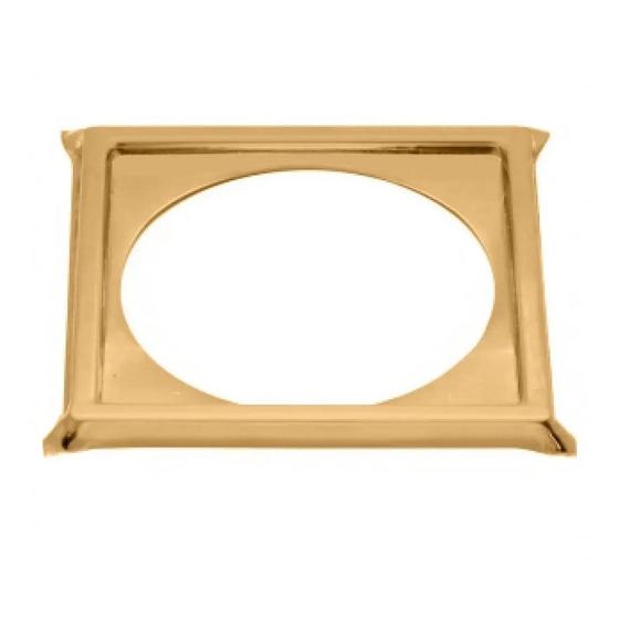 Imagem de Porta Grelha Ralo Click 10x10 Suporte Dourado Inox