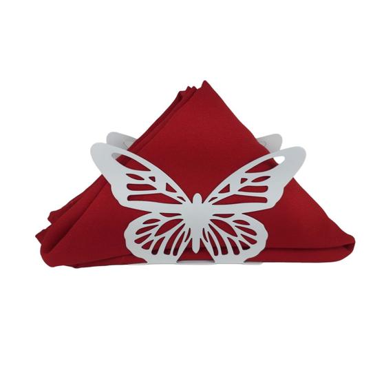 Imagem de Porta guardanapo metal borboleta mesa posta - branco
