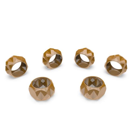 Imagem de Porta Guardanapo Pano Tipo Anel Mesa Jantar Decoração Kit 12 unidades PETRA