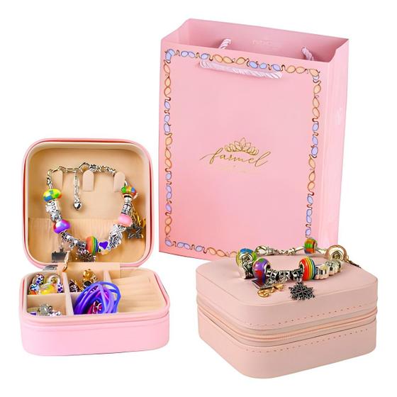Imagem de Porta Joias Kit de de pulseira e pingente com Berloques menina