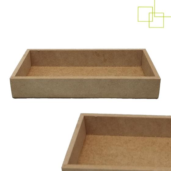 Imagem de Porta Kit Higiene Bandeja Organizadora Objetos Lavabo em MDF Cru 25x10x5