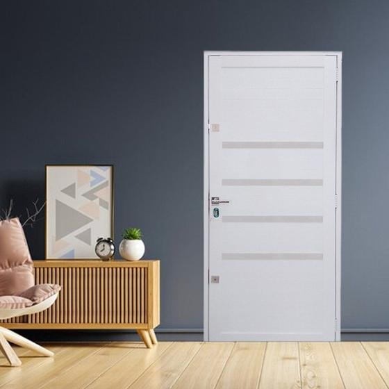 Imagem de Porta Lambril com Maçaneta 2 Fechaduras Tetras com Friso Linha Roma 210x80 Esquerdo