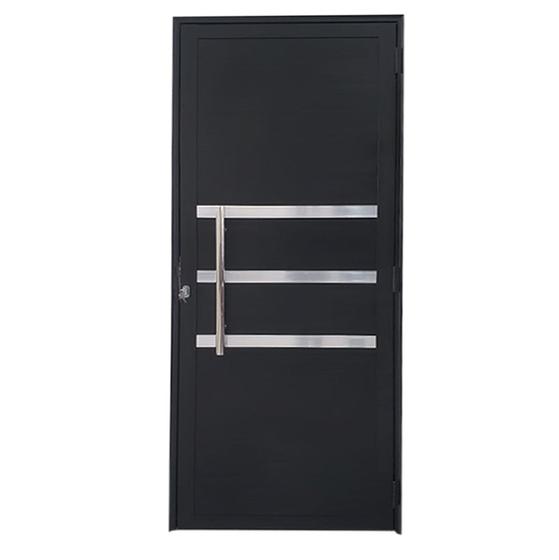 Imagem de Porta Lambril de Alumínio Preto com Puxador e Friso Linha Veneza