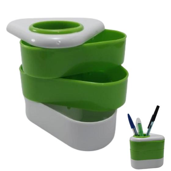 Imagem de Porta Lápis Caneta de Mesa com 4 Divisórias para Pequenos Objetos