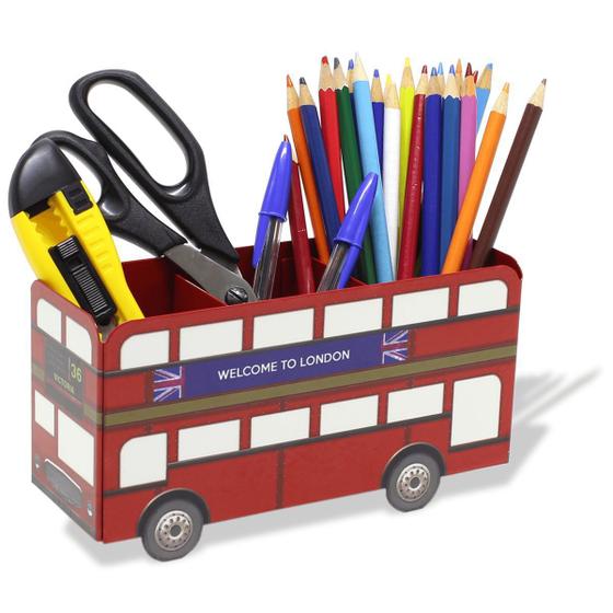 Porta Lápis Caneta Organizador de Mesa Ônibus Londres Menor preço em Porta Lápis Caneta Organizador de Mesa Ônibus Londres