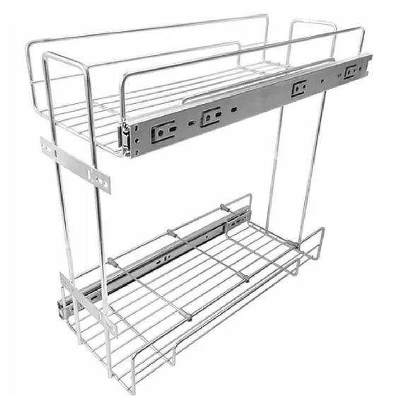 Imagem de Porta Latas/Óleos R1 200 Lateral Inox Trilhos 200X425X450Mm