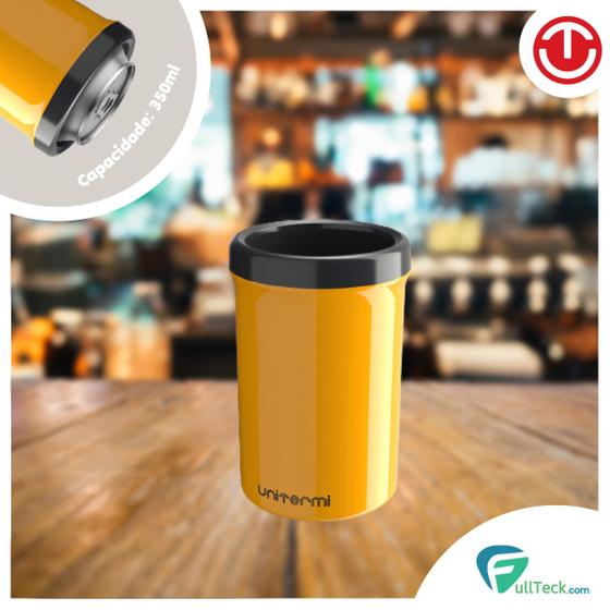 Imagem de Porta Latas Térmico 350ml Amarelo Para Cerveja Refrigerante