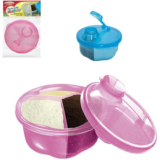Porta leite em po dosador de plastico com 3 divisorias colors ...