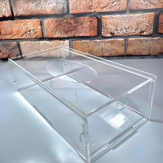 Imagem de Porta Lenços De Papel Desmontável Em Acrílico Cristal Transparente Interfolha