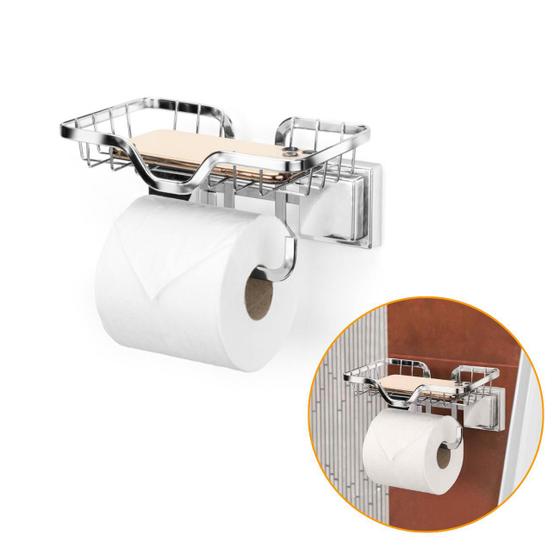 Imagem de Porta Lenços E Papel Higiênico Com Fixação 3m Arthi Cromado