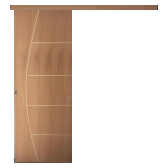 Porta Lisa Correr Completa Com Kit 210x82 C/fechad Frisada Menor preço em Porta Lisa Correr Completa Com Kit 210x82 C/fechad Frisada