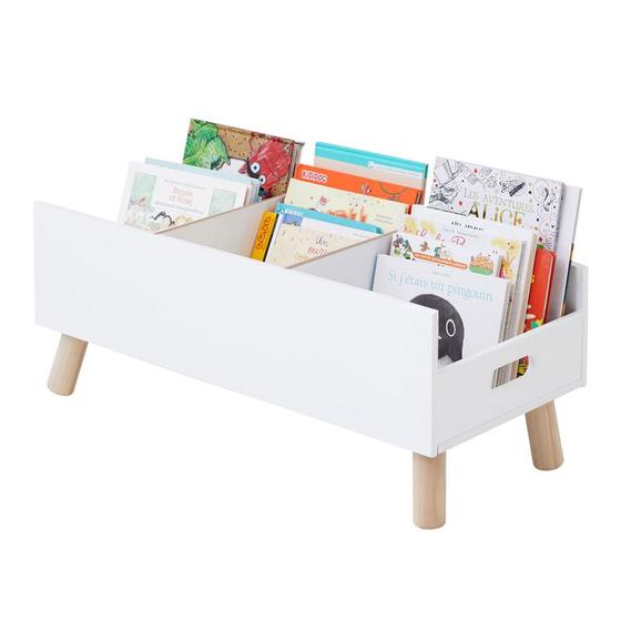 Imagem de Porta Livros Revisteiro Infantil De Chão c/ pé palito - Montessori - 60cm