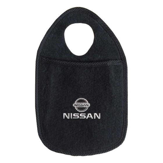 Imagem de Porta Lixo Automotivo Carpete Com Logo Bordado Nissan