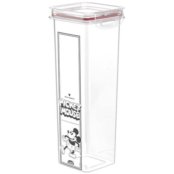 Imagem de Porta Mant Trava Mais Quadrado Cristal Mickey 1,6L Branco Plasutil