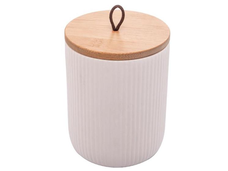 Porta mantimento hermético decorativo ceramica tampa bambu Menor preço em Porta mantimento hermético decorativo ceramica tampa bambu