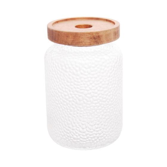 Imagem de Porta Mantimento Lyor De Vidro Com Tampa De Acacia 700Ml