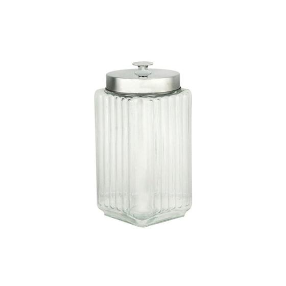 Imagem de Porta-mantimentos em vidro com tampa de metal Lyor 2 litros