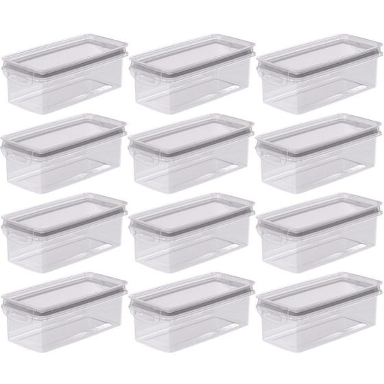 Imagem de Porta mantimentos hermético Trava Mais 875ml fendi com 12 unidades Plasutil ref.9918