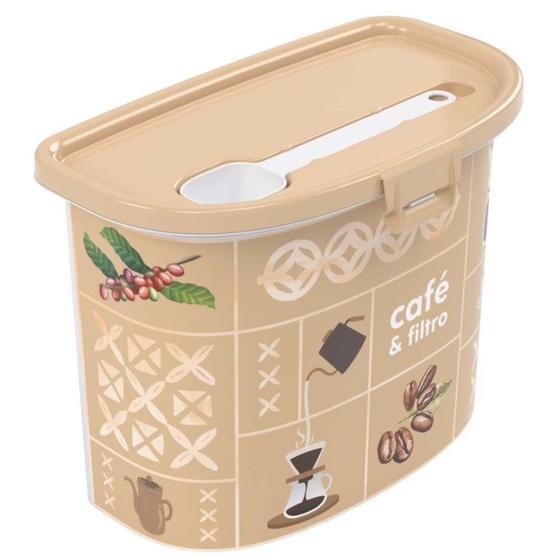 Imagem de Porta mantimentos para café com porta filtro e colher dosadora Plasutil ref.6142