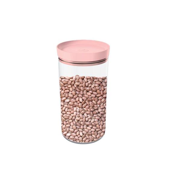 Imagem de Porta Mantimentos Pote Transparente Tampa Rosa 1,9L
