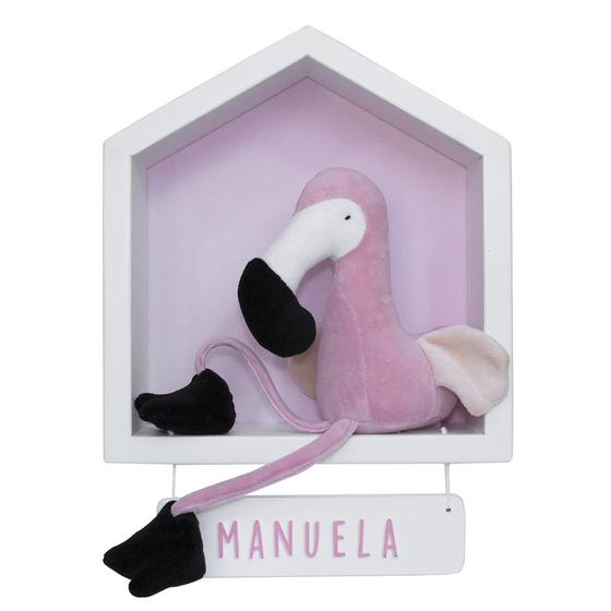 Imagem de Porta Maternidade Casinha Flamingo Quarto Bebê Infantil Menina