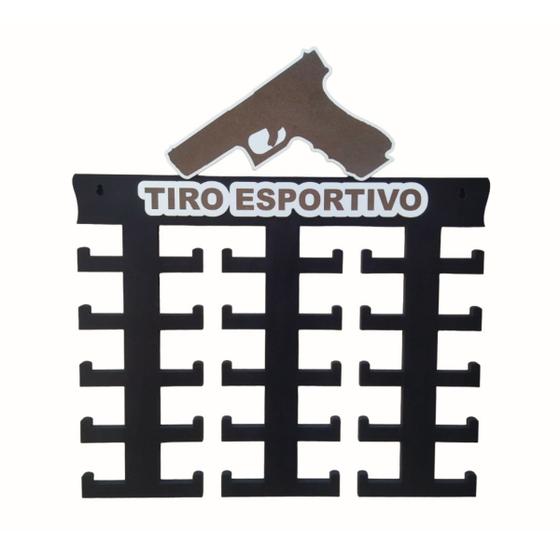 Imagem de Porta medalha kit c/10 tiro esportivo 35x35 mdf preto