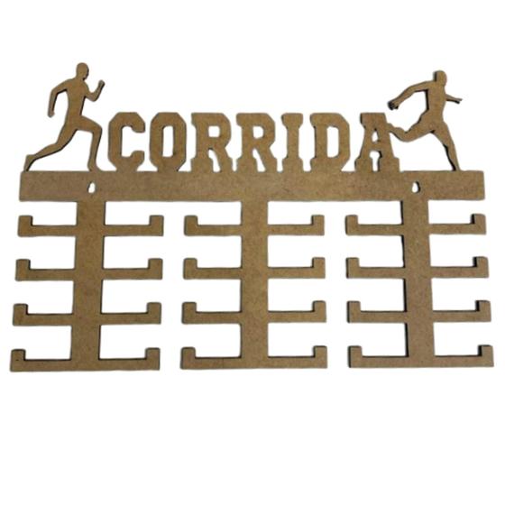 Imagem de Porta medalhas corrida masculino mdf cru 30cmx20cm