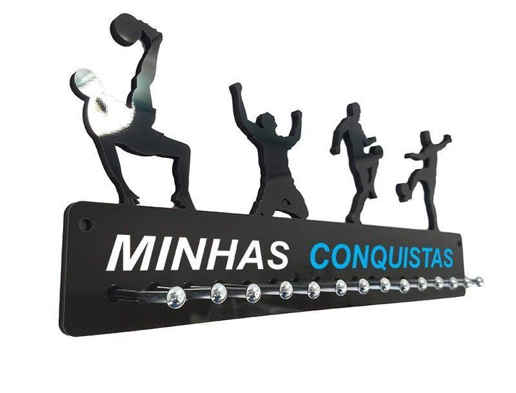 Imagem de Porta Medalhas Futebol Masc Com Frase Para Até 50 Medalhas