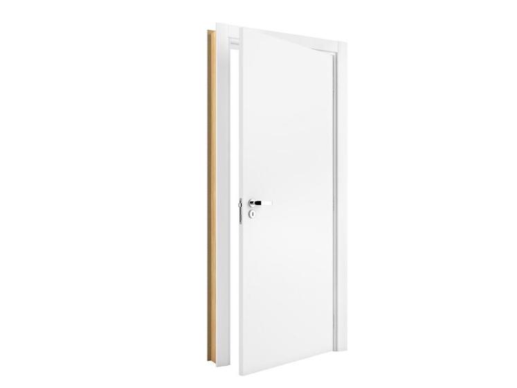 Imagem de Porta Montada de Giro Lisa Madeira Colmeia Fundo Primer Branco Esquerda 215x78x14cm Starndard