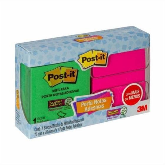 Imagem de Porta notas adesivas 3M post-it com 4 refis adesivos