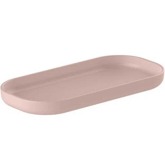 Imagem de Porta Objeto para Banheiro Dual Ou Rosa Duna Bandeja 16x8cm Organizadora de Lavabo Pequena