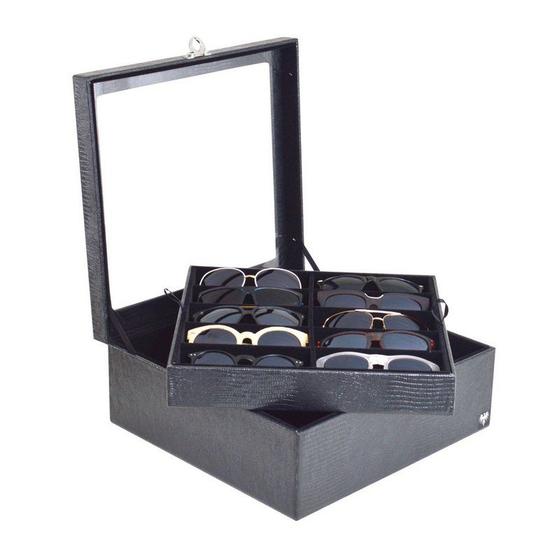 Imagem de Porta Óculos Sintético Croco com 20 Divisórias