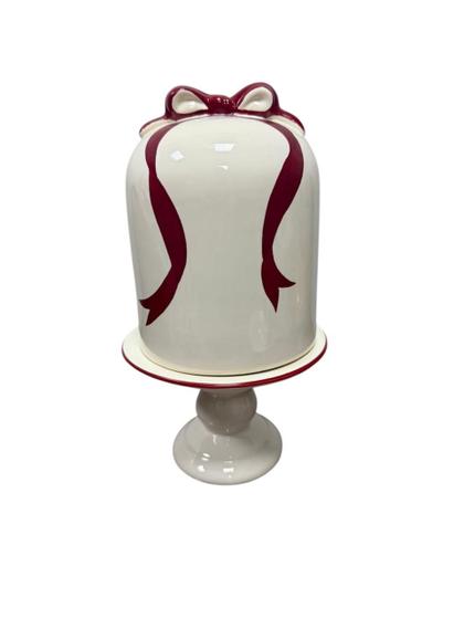 Porta Panetone Ceramica c/Laço Charlotte Cereja 500g Luiz Salvador