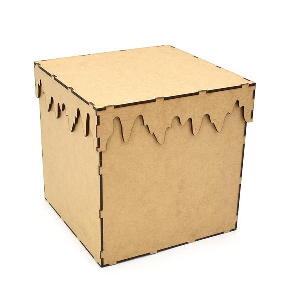 Porta Panetone de 500g com Tampa Derretida 15 x 15 cm