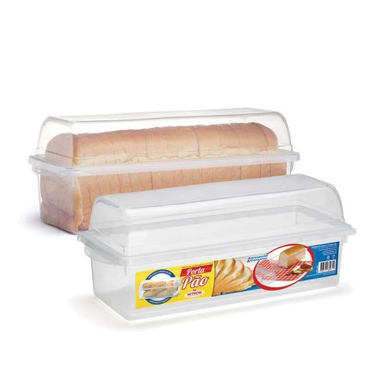 Imagem de Porta Pão de Forma Pullman Armazena e Conserva Pote de Plástico para Cozinha Nitronplast