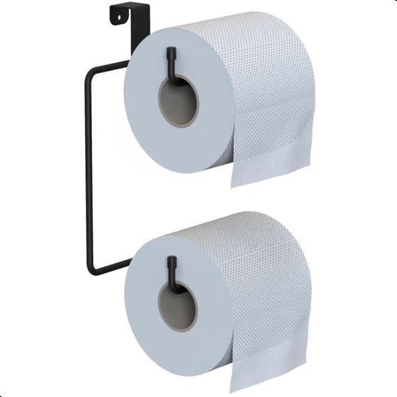 Imagem de Porta Papel Higiênico Caixa Acoplada Suporte Preto ARM