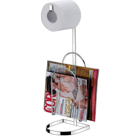 Porta Papel Higiênico com Suporte para Revistas Perfezione Cromado Menor preço em Porta Papel Higiênico com Suporte para Revistas Perfezione Cromado