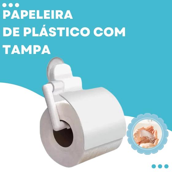 Imagem de Porta Papel Higienico com tampa Branco Daivak