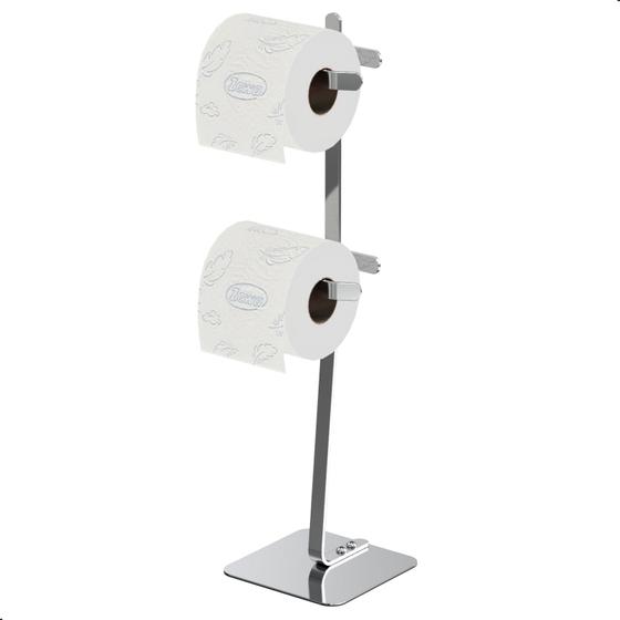 Porta Papel Higiênico de Chão Duplo Suporte Cromado Oslo Menor preço em Porta Papel Higiênico de Chão Duplo Suporte Cromado Oslo