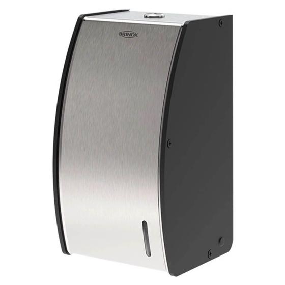 Porta Papel Higiênico Decorline Dispenser para Papel Interfolhado Banheiro Aço Inox e Preto Menor preço em Porta Papel Higiênico Decorline Dispenser para Papel Interfolhado Banheiro Aço Inox e Preto