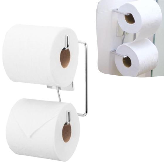 Porta Papel Higienico Duplo De Parede Suporte S Furo Papeleira Box Cromado Preto Menor preço em Porta Papel Higienico Duplo De Parede Suporte S Furo Papeleira Box Cromado Preto