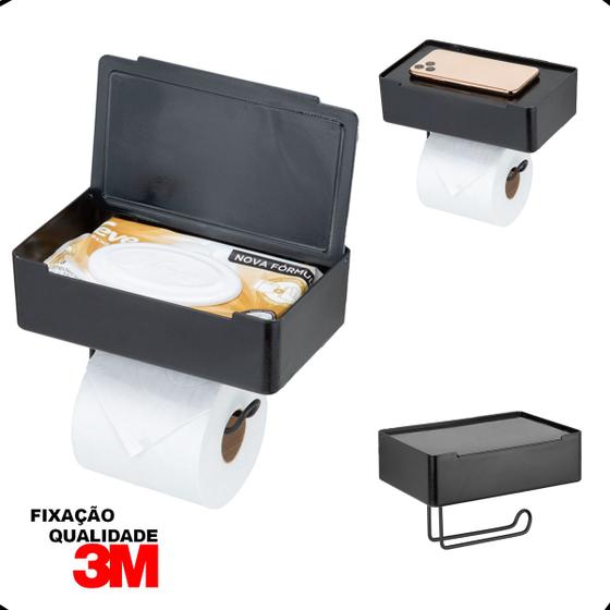 Porta Papel Higiênico E Lenço Umedecido Suporte Para Celular Menor preço em Porta Papel Higiênico E Lenço Umedecido Suporte Para Celular