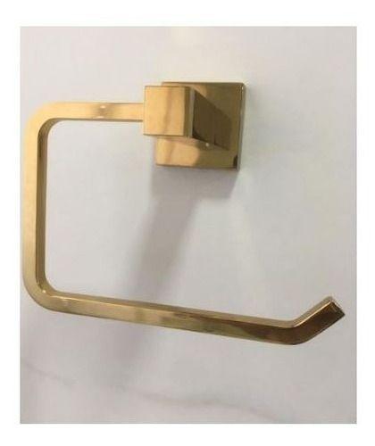 Imagem de Porta Papel Higiênico Quadrado Dourado Dupla Fixação